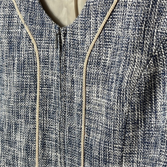 Pendleton Tweed Blazer Women's Size 10 Blue and Tan Zip Up Collarless - Picture 4 of 10